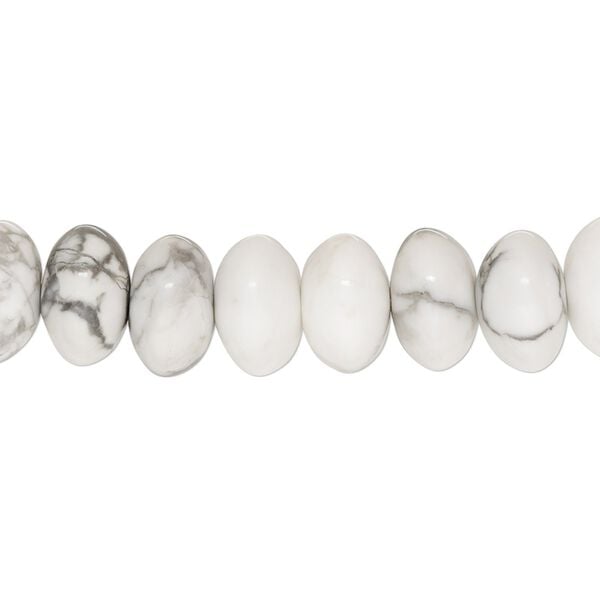 Howlite 1pkg1, rondelle bead natural 15.5-16 inch 10x6mm image number 0