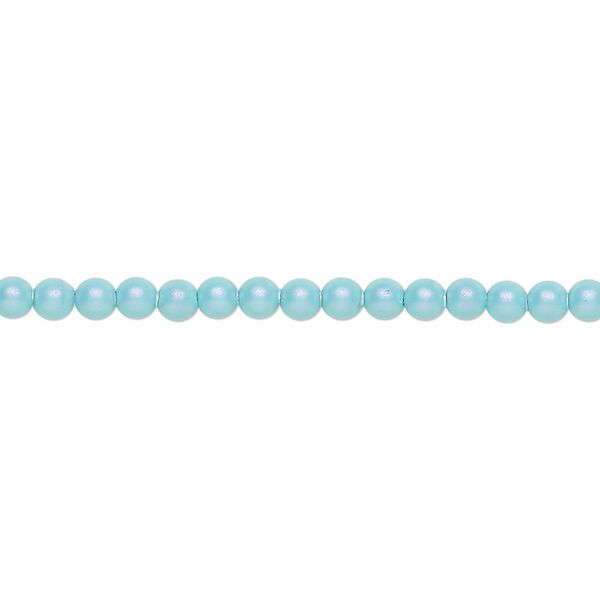 Pearl 100pk iridescent light turquoise, Crystal Passions® 3mm round 5810 image number 0