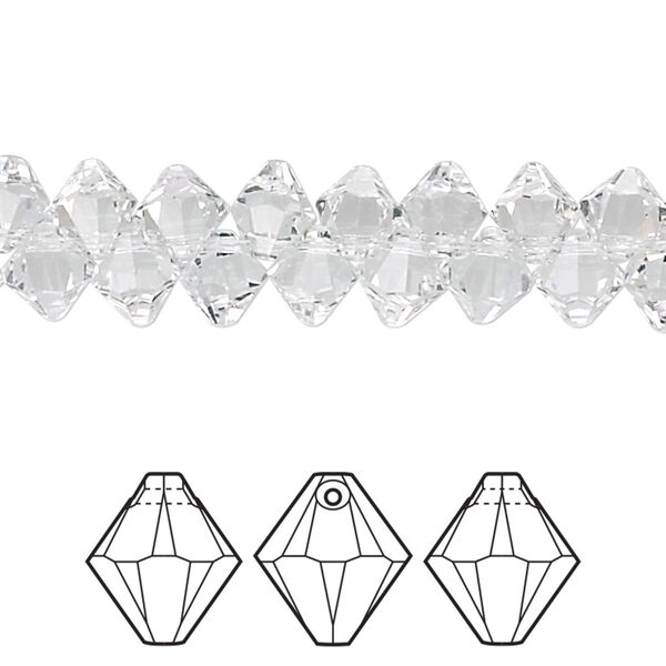 Drop 360pk crystal, Swarovski® 6mm pendant bicone 6328 image number 0