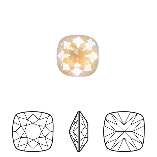 Fancy stone 1pk crystal ivory cream DeLite, Crystal Passions® 12mm cushion 4470 image number 0
