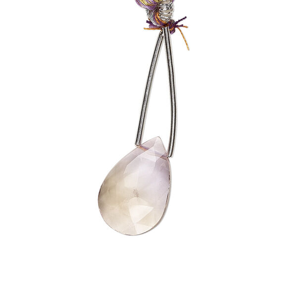 Ametrine 1pkg1, hand-cut top-drilled faceted puffed teardrop bead , 15x10mm-16x11mm image number 0