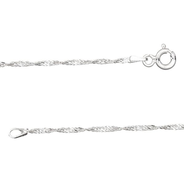 Chain, sterling silver, 1.5mm Singapore, 20 inches. Sold individually. image number 0