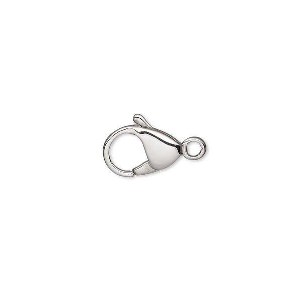 Clasp, lobster claw, stainless steel, 11x8mm. Sold per pkg of 10. image number 0