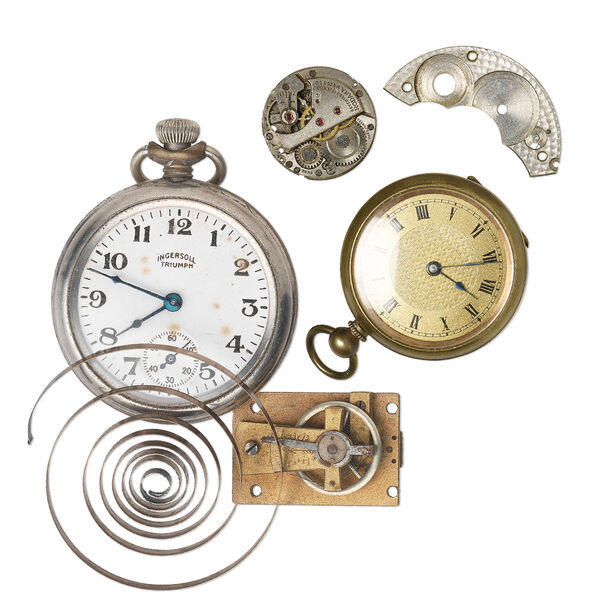 Watch component mix, mixed metal, 26x20mm-51x47mm parts. Sold per pkg of 3 pieces. image number 0