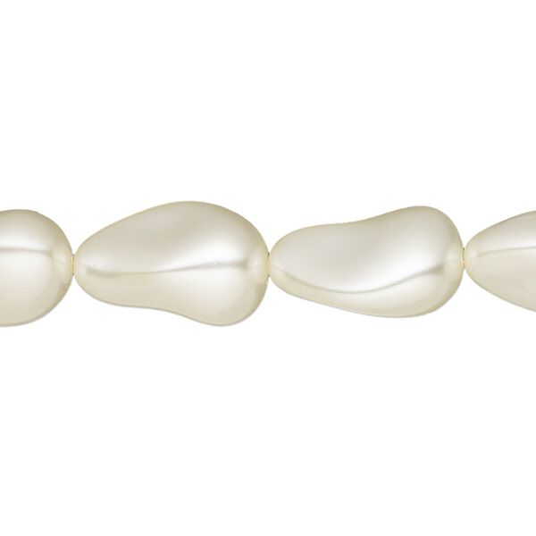 Pearl 10pk cream, Crystal Passions® 16x11mm baroque drop 5843 image number 0