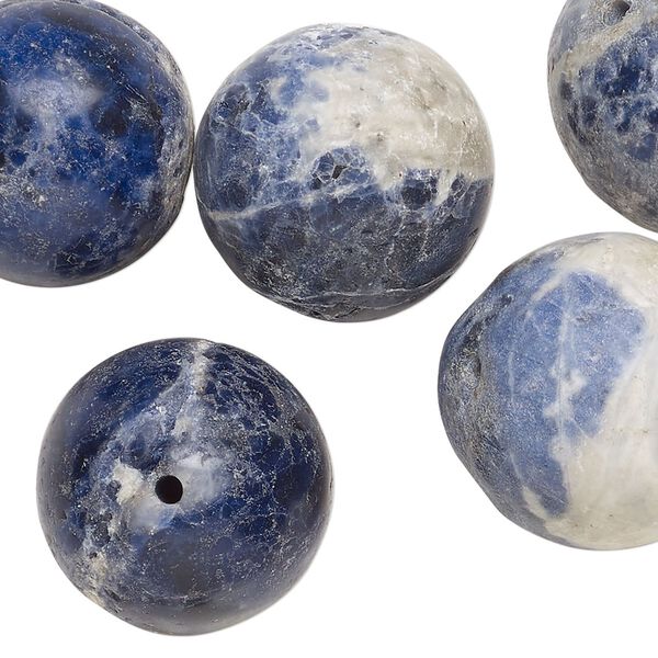 Sodalite 1pkg5, round bead natural mix 21-24mm image number 0