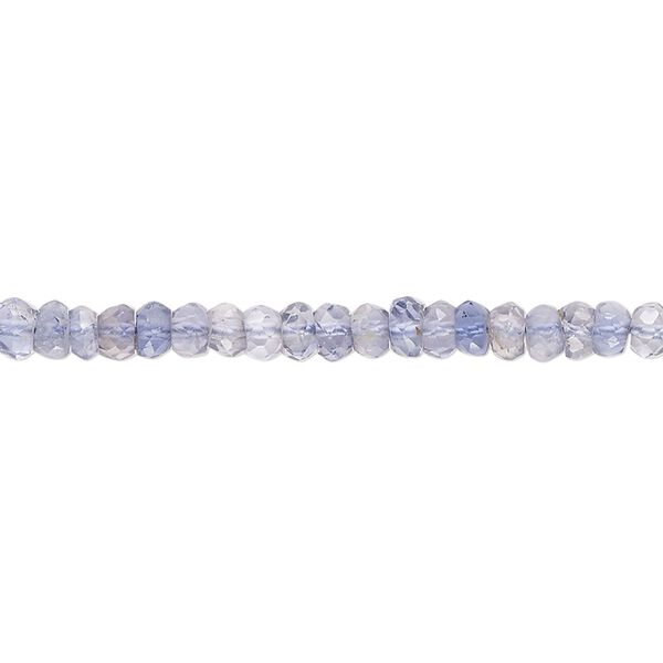 Iolite 1pkg1, hand-cut faceted rondelle / saucer bead natural 13 inch 4x1mm-4x2mm image number 0