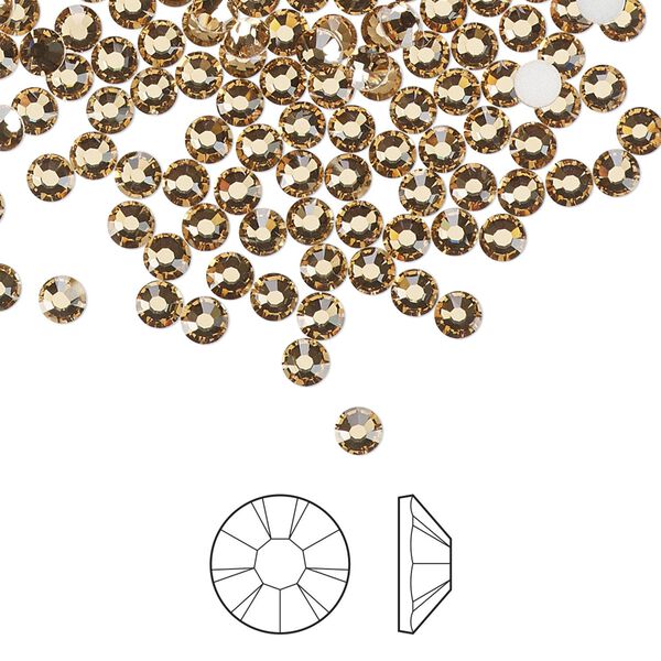 Flat back 1440pk light Colorado topaz foil back, Preciosa MAXIMA Czech crystal rhinestone 3-3.2mm chaton rose round SS12 image number 0