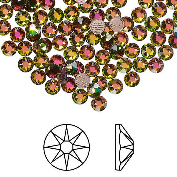 Flat back 1440pk crystal vitrail medium foil back, Swarovski® hotfix 3.8-4mm round SS16 2078 image number 0