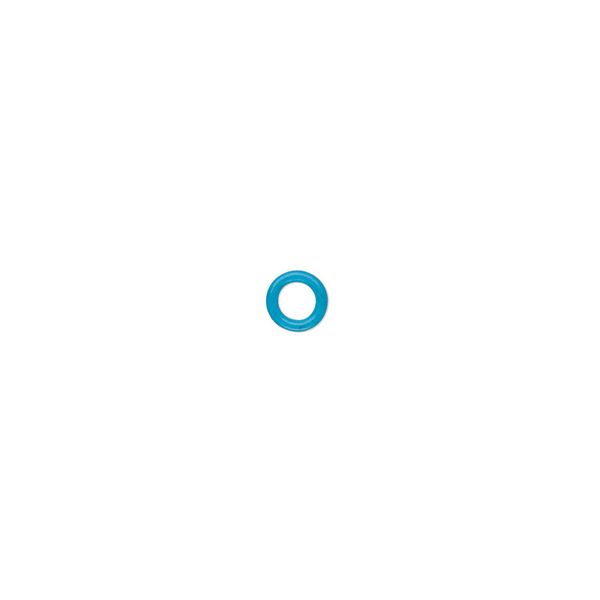 Component, Oh! Ring™, silicone, light blue, 5mm round with 2.5mm hole. Sold per pkg of 500. image number 0