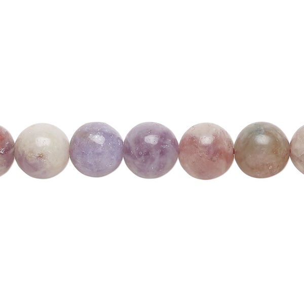 Bead, plum tourmaline (natural), 8mm round, B Grade, Mohs hardness 7 to 7-1/2. Sold per 15-1/2" to 16" strand, approximately 52 beads. image number 0