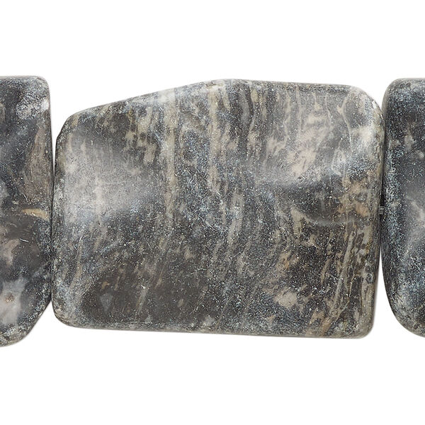 Black / white marble 1pkg1, wavy rectangle bead natural C grade, 15 inch 33x26mm-34x27mm image number 0