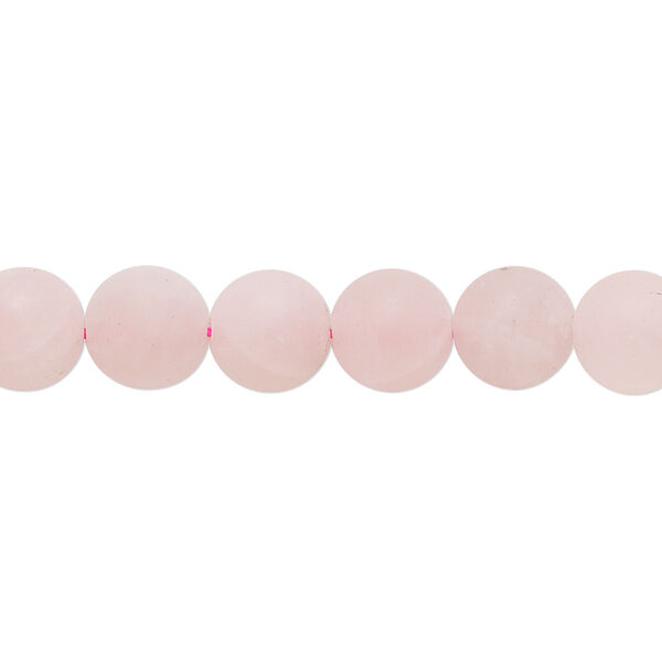 Bead, rose quartz (dyed), matte pink, 8mm round, B grade, Mohs hardness 7. Sold per 8-inch strand, approximately 20-25 beads. image number 0