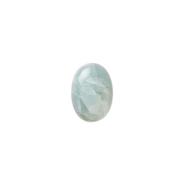 Aquamarine 1pkg1, hand-cut oval cab calibrated 14x10mm image number 0