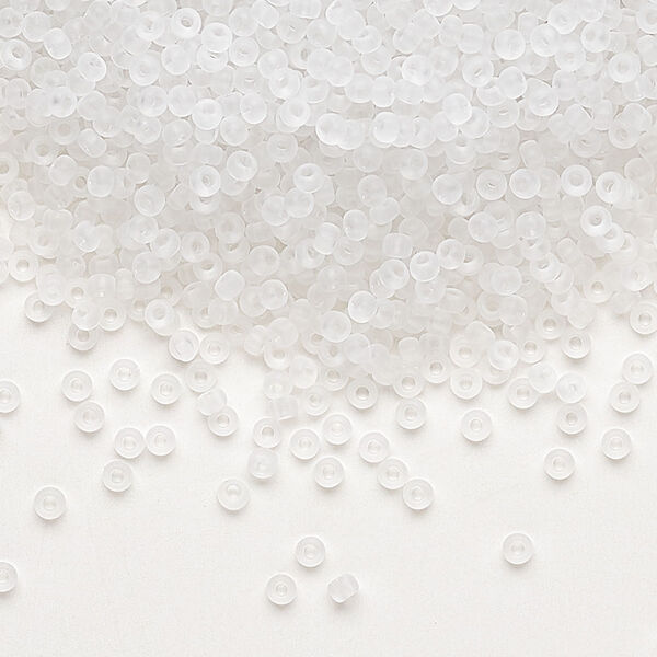 Seed bead, Preciosa Ornela Czech glass, pkg/50g, #11 rocaille, translucent matte clear, (00050). image number 0
