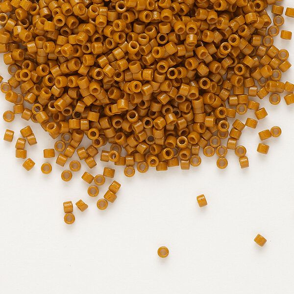 Seed bead, Delica®, glass, pkg/50g, #11 round, Duracoat® opaque outside dyed mahogany (DB-2108). image number 0