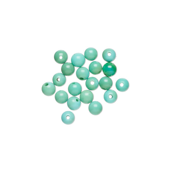 Blue-green sleeping beauty turquoise 1pkg20, round bead natural 3mm image number 0