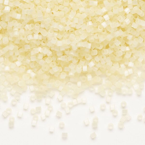 Seed bead, Delica®, glass, pkg/250g, #11 round, opaque silk glass enamel lemon ice (DB-0823-1). image number 0
