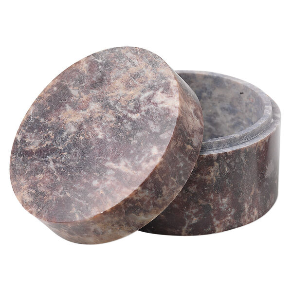 Soapstone 1pkg1, round trinket box natural 1.25x2.25 inch image number 0