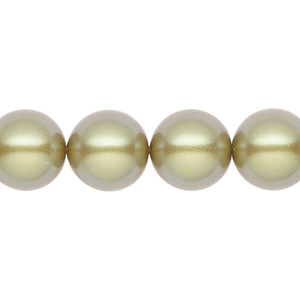 Pearl 10pk pearlescent khaki, Preciosa Czech crystal 12mm round image number 0