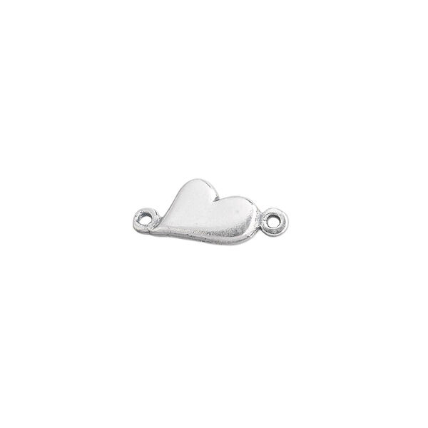 Link, JBB Findings, sterling silver, 11x9mm fallen heart. Sold per pkg of 2. image number 0