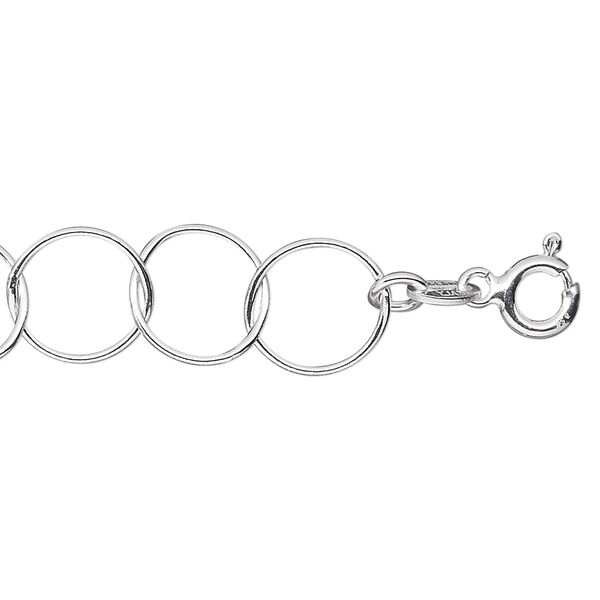 Chain, sterling silver, 11mm round cable, 20 inches with springring clasp. Sold individually. image number 0