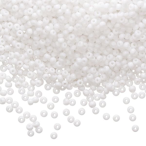 Seed bead, Preciosa Ornela Czech glass, pkg/50g, #11 rocaille, opaque white, (03050). image number 0