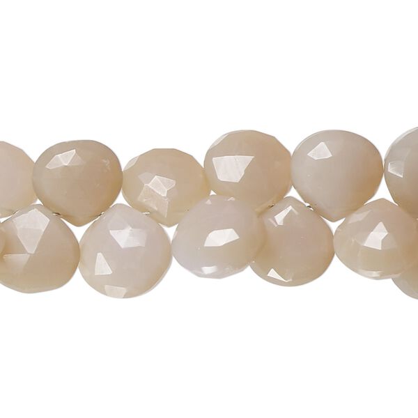 Purple chalcedony / peach chalcedony 1pkg1, hand-cut top-drilled faceted puffed teardrop bead 8 inch 8-9mm image number 0