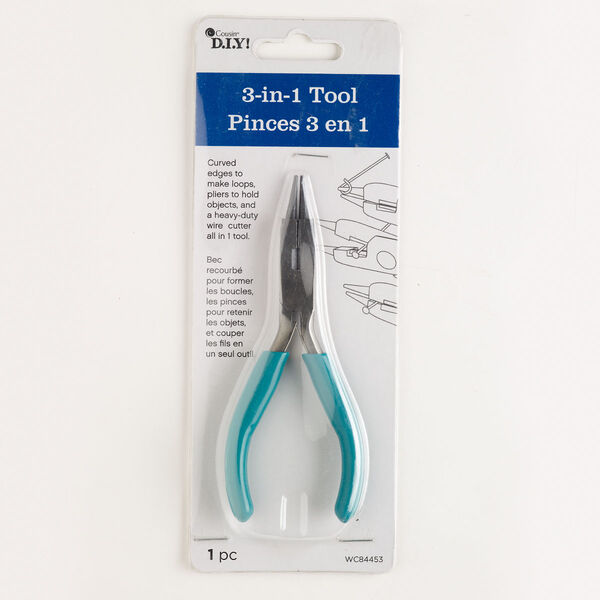 Pliers, 3-in-1 round-nose / flat-nose / side cutters, stainless steel and rubber, green, 5 inches. Sold individually. image number 0