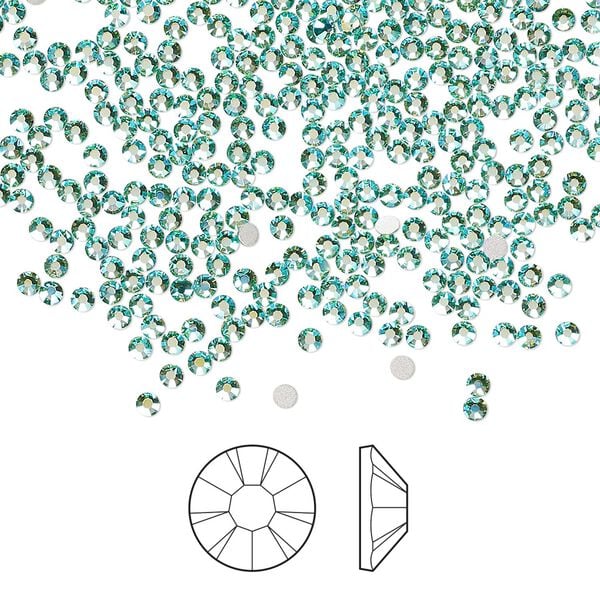 Flat back 1440pk Caribbean Sea AB foil back, Preciosa MAXIMA Czech crystal rhinestone 1.7-1.9mm chaton rose round SS5 image number 0