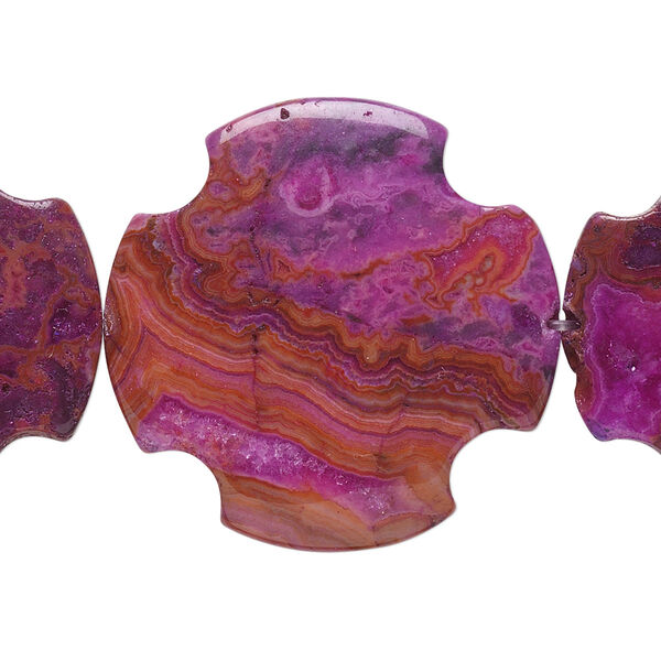 Crazy lace agate 1pkg1, flat cross bead 15.5-16 inch 30mm image number 0