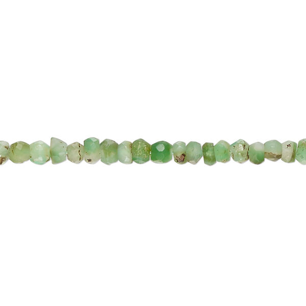 Chrysoprase 1pkg1, hand-cut faceted rondelle bead natural 14 inch 3x2mm-4x3mm / 3mm image number 0