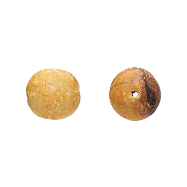 Bead, palo santo (natural), light and dark brown, 12mm hand-cut round. Sold per pkg of 20. image number 0