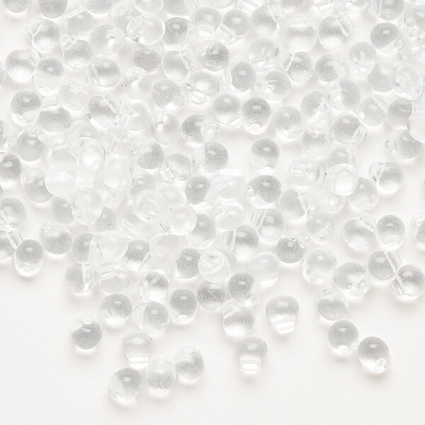 Seed bead, Miyuki, glass, pkg/10g, 4x3.4mm fringe, transparent clear (DP-131). image number 0