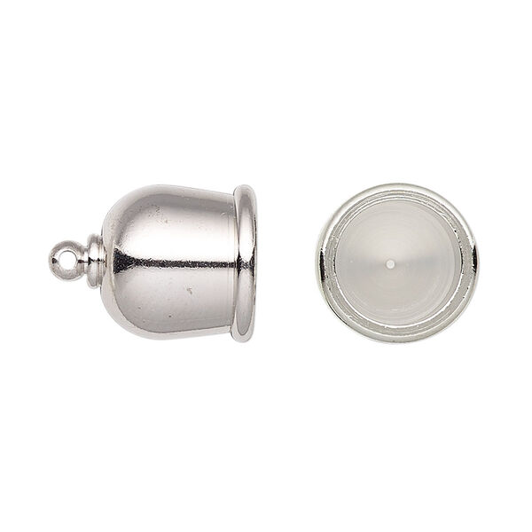 Cord end, TierraCast®, "Maker's" collection, glue-in, white bronze-plated brass, 17x12.5mm taj. Sold per pkg of 2. image number 0