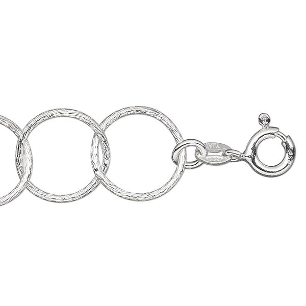 Chain, sterling silver, 13mm textured round cable, 20 inches with springring clasp. Sold individually. image number 0