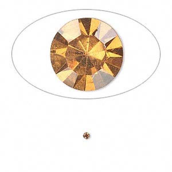 Chaton, glass rhinestone, amber yellow, foil back, 1.7-1.8mm faceted round, PP11. Sold per pkg of 72. image number 0