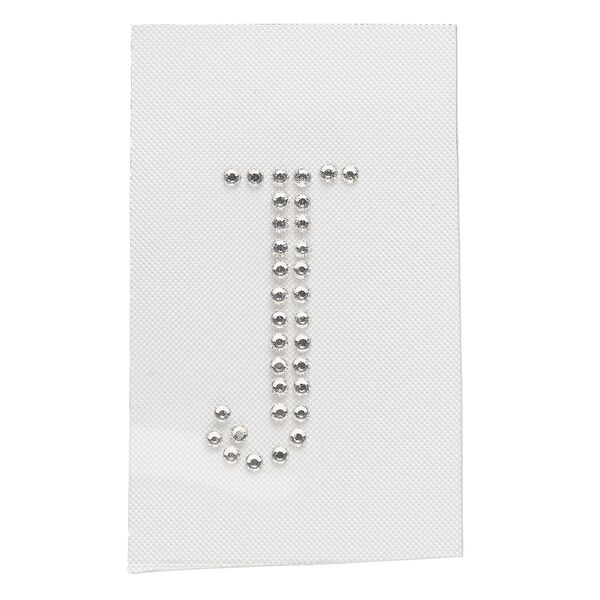 Iron-on transfer 1pk crystal clear, Preciosa Czech crystal 33.5x16.5mm "J" image number 0