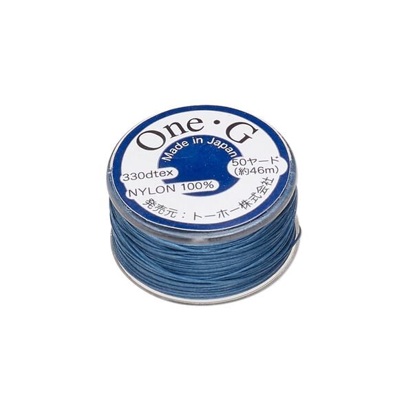 Thread, TOHO BEADS®, One-G™, nylon, blue, size 0. Sold per 50-yard spool. image number 0