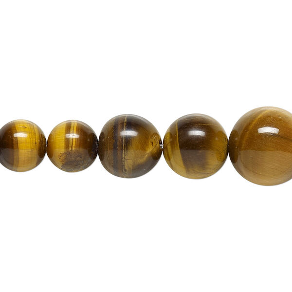 Tigereye 1pkg1, round bead natural 18 inch graduated 4-12mm image number 0