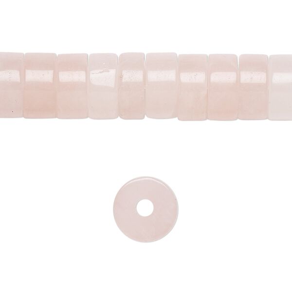 Rose quartz 1pkg10, heishi bead natural 10x5mm image number 0
