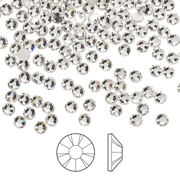 Flat back 144pk crystal foil back, Preciosa MAXIMA Czech crystal hotfix rhinestone 3-3.2mm chaton rose round SS12 image number 0