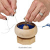 Tool, Speedy Stringer™, beechwood, pkg/1, 4x3.5 inches, 1-inch deep bowl, includes "J" needle image number 1