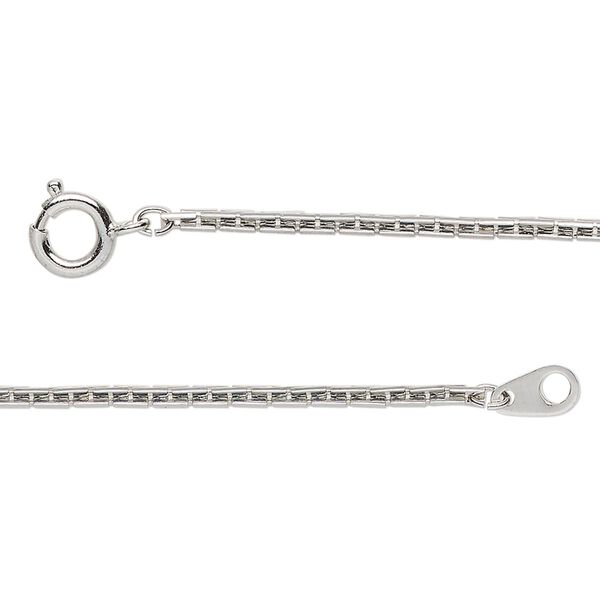 Chain, antique silver-finished steel, 1.8mm beading, 15 inches with springring clasp. Sold individually. image number 0