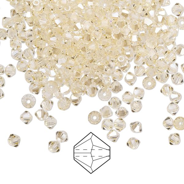 Bead 48pk crystal blond flare, Preciosa Czech crystal 3mm bicone image number 0