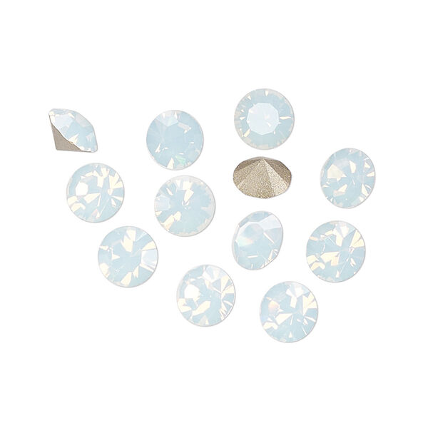 Chaton 288pk white opal foil back, Preciosa MAXIMA Czech crystal rhinestone 6.14-6.32mm 15-cut faceted round SS29 image number 0