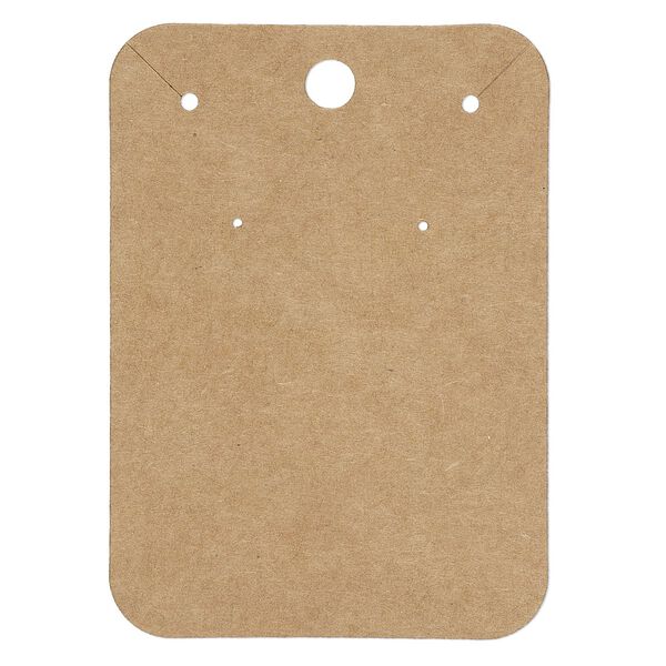 Earring / necklace card, kraft paper, 3 x 2-1/4 inches. Sold per pkg of 50. image number 0