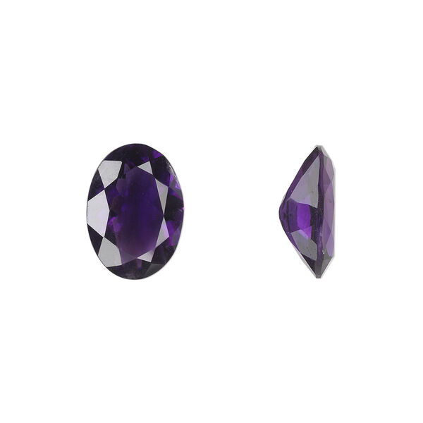 Amethyst 1pkg1, hand-cut faceted oval gem natural A grade, 14x10mm image number 0
