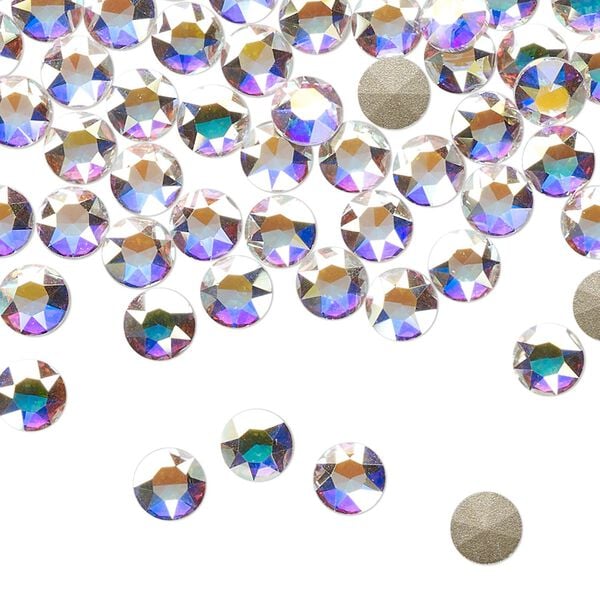 Round stone 72pk crystal AB foil back, Swarovski® 5.27-5.44mm light round SS24 1098 image number 0