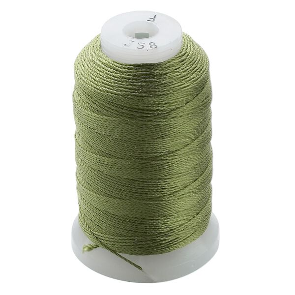 Thread, Purely Silk™, bright green, size F. Sold per 140-yard spool. image number 0